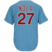 Load image into Gallery viewer, Aaron Nola #27 Philadelphia Phillies Light Blue Alternate Official Cool Base Cooperstown Player Jersey