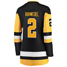 Load image into Gallery viewer, Chad Ruhwedel #2 Pittsburgh Penguins Women's Black Premier Breakaway Player Jersey