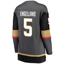 Load image into Gallery viewer, Deryk Engelland #5 Vegas Golden Knights Women's Black Breakaway Player Jersey