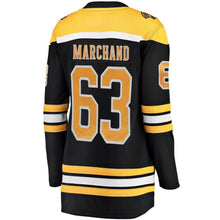 Load image into Gallery viewer, Brad Marchand #63 Boston Bruins Women's Black Home Breakaway Player Jersey