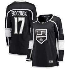 Load image into Gallery viewer, Jonny Brodzinski #71 Los Angeles Kings Women's Black Breakaway Player Jersey