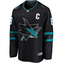Load image into Gallery viewer, Joe Pavelski #8 San Jose Sharks Youth Black Alternate Breakaway Player Jersey