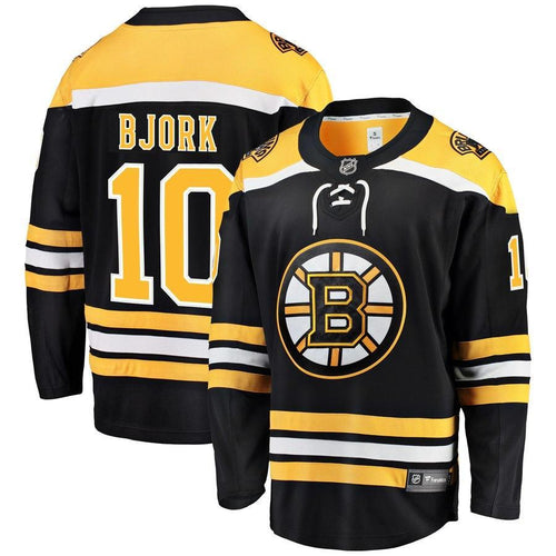 Anders Bjork #10 Boston Bruins Black Home Breakaway Player Jersey