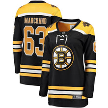 Load image into Gallery viewer, Brad Marchand #63 Boston Bruins Women's Black Home Breakaway Player Jersey