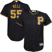 Load image into Gallery viewer, Josh Bell #55 Pittsburgh Pirates Youth Black Alternate Replica Player Jersey