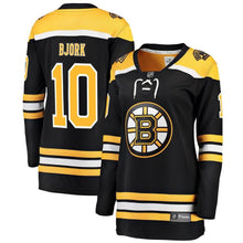 Load image into Gallery viewer, Anders Bjork #10 Boston Bruins Women&#39;s Black Breakaway Player Jersey