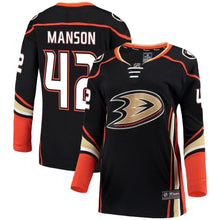Load image into Gallery viewer, Josh Manson #42 Anaheim Ducks Women's Black Breakaway Jersey