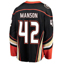 Load image into Gallery viewer, Josh Manson #42 Anaheim Ducks Black Breakaway Player Jersey