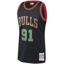 Load image into Gallery viewer, Dennis Rodman #91 Chicago Bulls Black 1997-98 Hardwood Classics Christmas Swingman Jersey