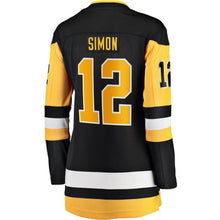 Load image into Gallery viewer, Dominik Simon #12 Pittsburgh Penguins Women's Black Home Breakaway Player Jersey