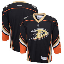 Load image into Gallery viewer, Anaheim Ducks Youth Black Replica Home Jersey