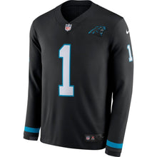 Load image into Gallery viewer, Cam Newton Carolina Panthers Black Therma Long Sleeve Jersey