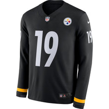 Load image into Gallery viewer, JuJu Smith-Schuster Pittsburgh Steelers Black Therma Long Sleeve Jersey