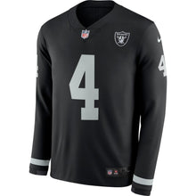 Load image into Gallery viewer, Derek Carr Oakland Raiders Black Therma Long Sleeve Jersey