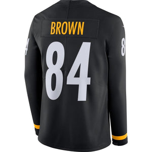 Antonio Brown Pittsburgh Steelers Black Therma Long Sleeve Jersey