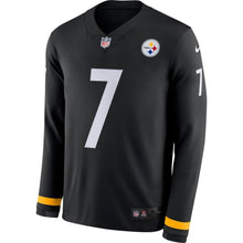 Load image into Gallery viewer, Ben Roethlisberger Pittsburgh Steelers Black Therma Long Sleeve Jersey