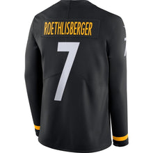 Load image into Gallery viewer, Ben Roethlisberger Pittsburgh Steelers Black Therma Long Sleeve Jersey