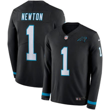 Load image into Gallery viewer, Cam Newton Carolina Panthers Black Therma Long Sleeve Jersey