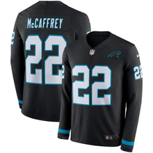 Load image into Gallery viewer, Christian McCaffrey Carolina Panthers Black Therma Long Sleeve Jersey