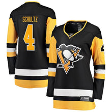 Load image into Gallery viewer, Justin Schultz #4 Pittsburgh Penguins Women's Black Premier Breakaway Player Jersey