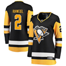 Load image into Gallery viewer, Chad Ruhwedel #2 Pittsburgh Penguins Women's Black Premier Breakaway Player Jersey