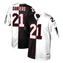 Load image into Gallery viewer, Deion Sanders #21 Atlanta Falcons Black/White Retired 1992 Player Split Replica Jersey