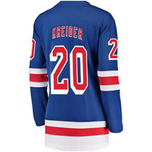 Load image into Gallery viewer, Chris Kreider #20 New York Rangers Women's Blue Breakaway Player Jersey