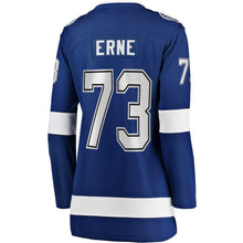 Load image into Gallery viewer, Adam Erne #73 Tampa Bay Lightning Women's Blue Home Breakaway Player Jersey