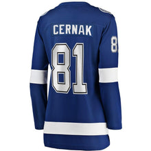 Load image into Gallery viewer, Erik Cernak #81 Tampa Bay Lightning Women's Blue Home Breakaway Player Jersey
