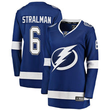 Load image into Gallery viewer, Anton Stralman #6 Tampa Bay Lightning Women&#39;s Blue Breakaway Player Jersey