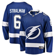 Load image into Gallery viewer, Anton Stralman #6 Tampa Bay Lightning Youth Blue Breakaway Player Jersey