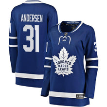 Load image into Gallery viewer, Frederik Andersen #31 Toronto Maple Leafs Women's Blue Breakaway Player Jersey