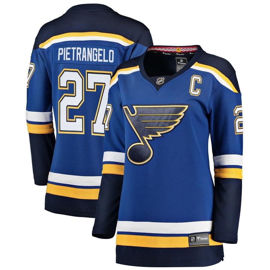 Alex Pietrangelo #27 St. Louis Blues Women's Blue Breakaway Player Jersey