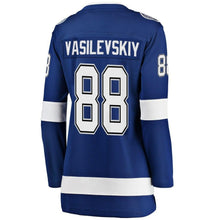 Load image into Gallery viewer, Andrei Vasilevskiy #88 Tampa Bay Lightning Women&#39;s Blue Breakaway Player Jersey