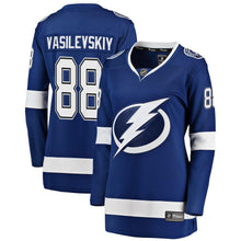 Load image into Gallery viewer, Andrei Vasilevskiy #88 Tampa Bay Lightning Women&#39;s Blue Breakaway Player Jersey