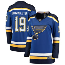 Load image into Gallery viewer, Jay Bouwmeester #19 St. Louis Blues Women's Blue Breakaway Player Jersey