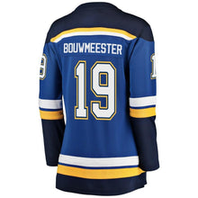 Load image into Gallery viewer, Jay Bouwmeester #19 St. Louis Blues Women's Blue Breakaway Player Jersey