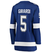 Load image into Gallery viewer, Dan Girardi #5 Tampa Bay Lightning Women's Blue Breakaway Player Jersey