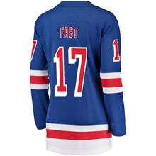 Load image into Gallery viewer, Jesper Fast #17 New York Rangers Women's Blue Breakaway Player Jersey