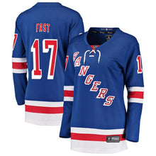Load image into Gallery viewer, Jesper Fast #17 New York Rangers Women's Blue Breakaway Player Jersey