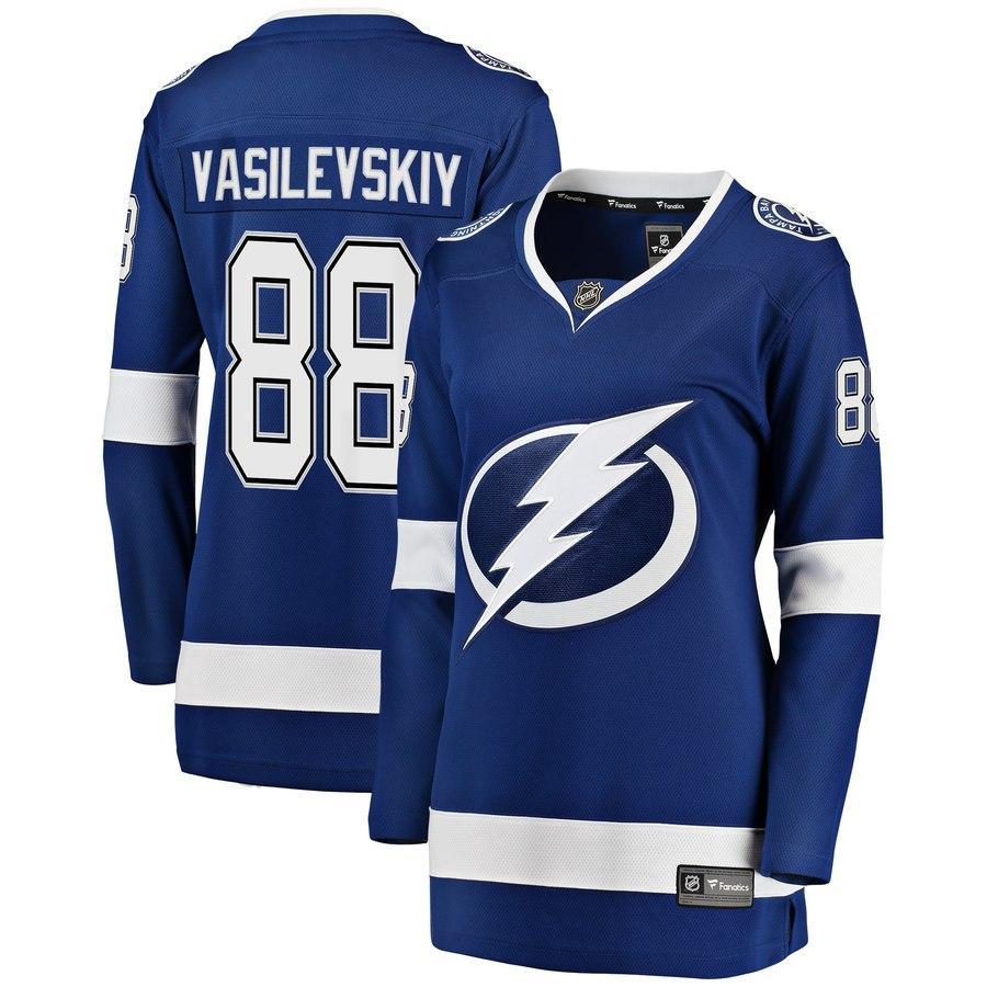 Andrei Vasilevskiy #88 Tampa Bay Lightning Women's Blue Breakaway Player Jersey