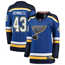 Load image into Gallery viewer, Jordan Schmaltz #43 St. Louis Blues Women's Blue Breakaway Player Jersey