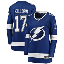 Load image into Gallery viewer, Alex Killorn #17 Tampa Bay Lightning Women&#39;s Blue Breakaway Player Jersey