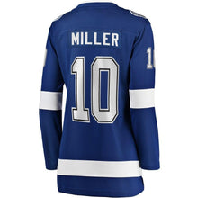 Load image into Gallery viewer, JT Miller #10 Tampa Bay Lightning Women's Blue Home Breakaway Player Jersey
