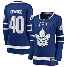 Load image into Gallery viewer, Garret Sparks #40 Toronto Maple Leafs Women's Blue Home Breakaway Player Jersey