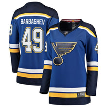 Load image into Gallery viewer, Ivan Barbashev #49 St. Louis Blues Women's Blue Breakaway Player Jersey