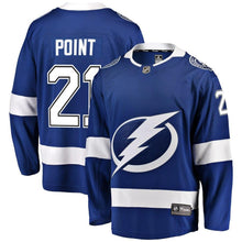 Load image into Gallery viewer, Brayden Point #21 Tampa Bay Lightning Youth Blue Breakaway Player Jersey