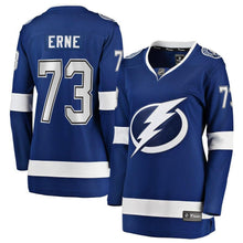 Load image into Gallery viewer, Adam Erne #73 Tampa Bay Lightning Women's Blue Home Breakaway Player Jersey