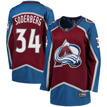 Load image into Gallery viewer, Carl Soderberg #34 Colorado Avalanche Women's Burgundy Breakaway Player Jersey