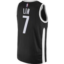 Load image into Gallery viewer, Jeremy Lin #7 Brooklyn Nets Black Mens Swingman Jersey - City Edition